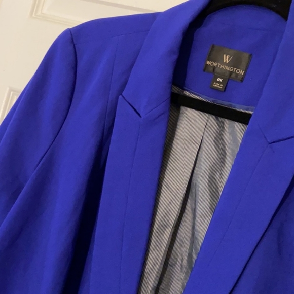 EUC WORTHINGTON Cobalt Blue Open Winter Work Blazer - Picture 3 of 5